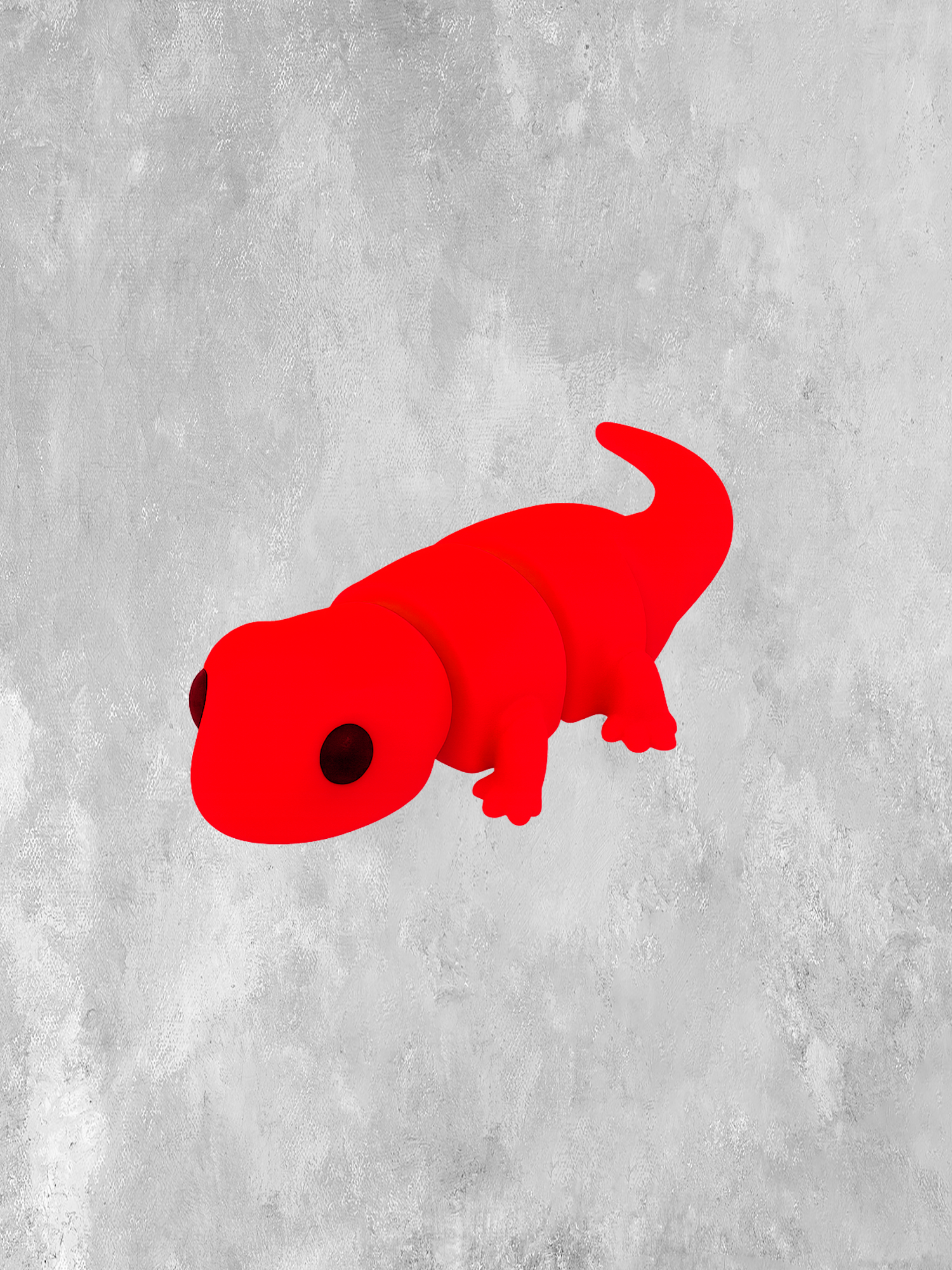 Гибкая ящерица красного цвета с подвижным телом