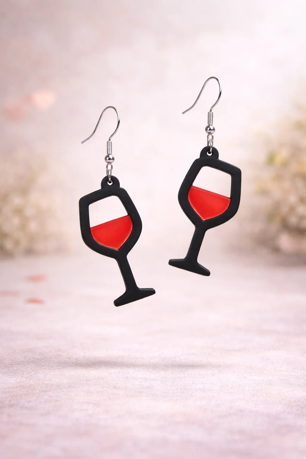 Серьги «Бокал красного»
